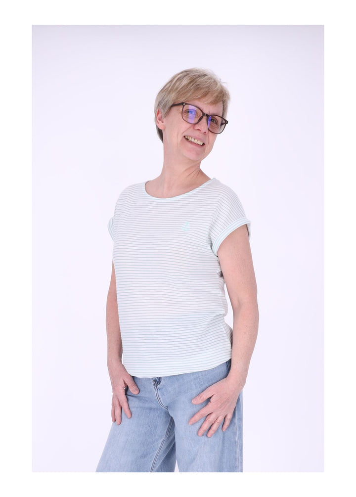 New View Damen T-Shirt Streifen Anker