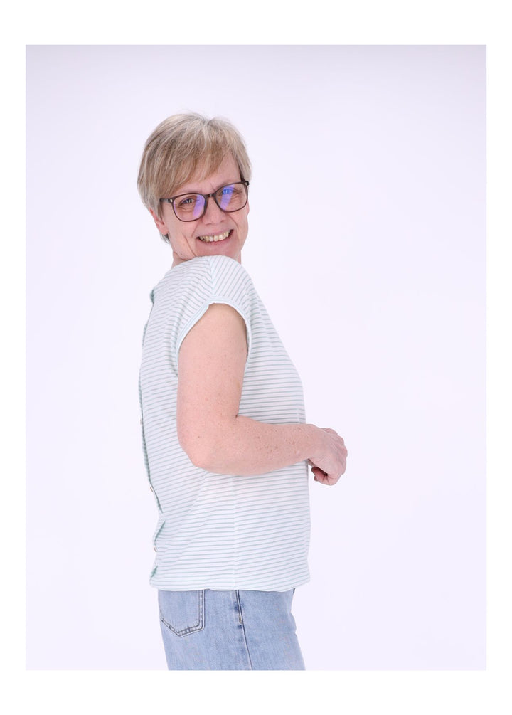 New View Damen T-Shirt Streifen Anker