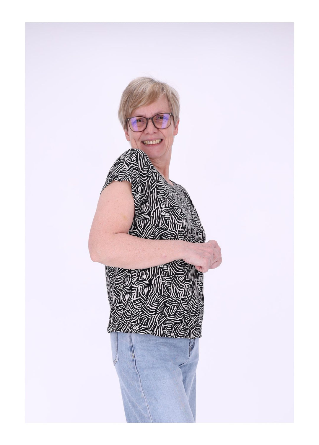New View T-Shirt Damen Print Gummizug