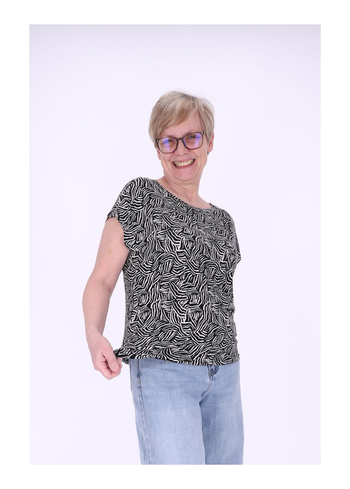 New View T-Shirt Damen Print Gummizug