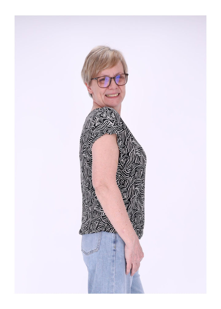 New View T-Shirt Damen Print Gummizug
