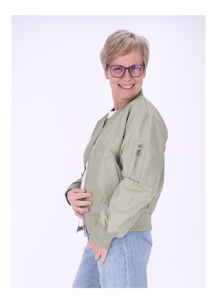Jacke Damen Blouson Kurz Ärmeltasche