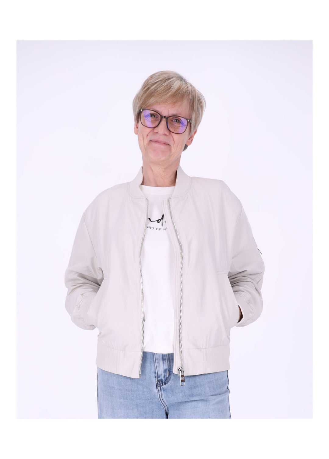 Jacke Damen Blouson Kurz Ärmeltasche