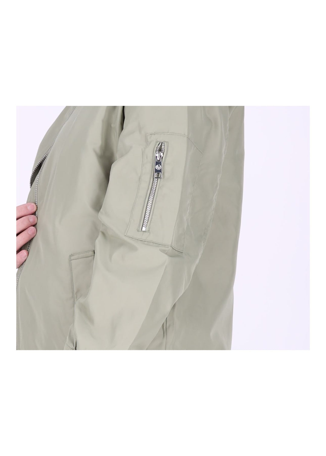 Jacke Damen Lang Blouson Armtasche Reißverschluss