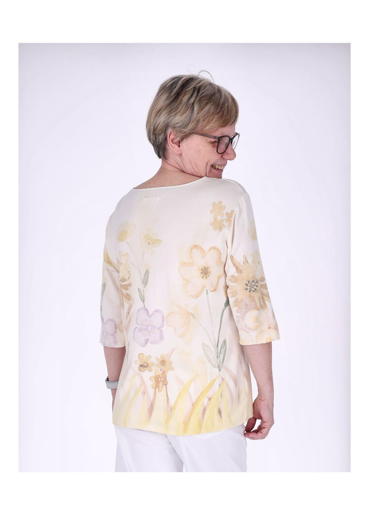 T-Shirt Damen 1/2 Arm AOP Flower