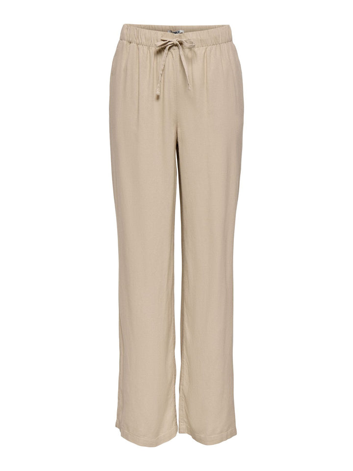 ONLGOA MW LINEN BL PULL-UP PANT CC