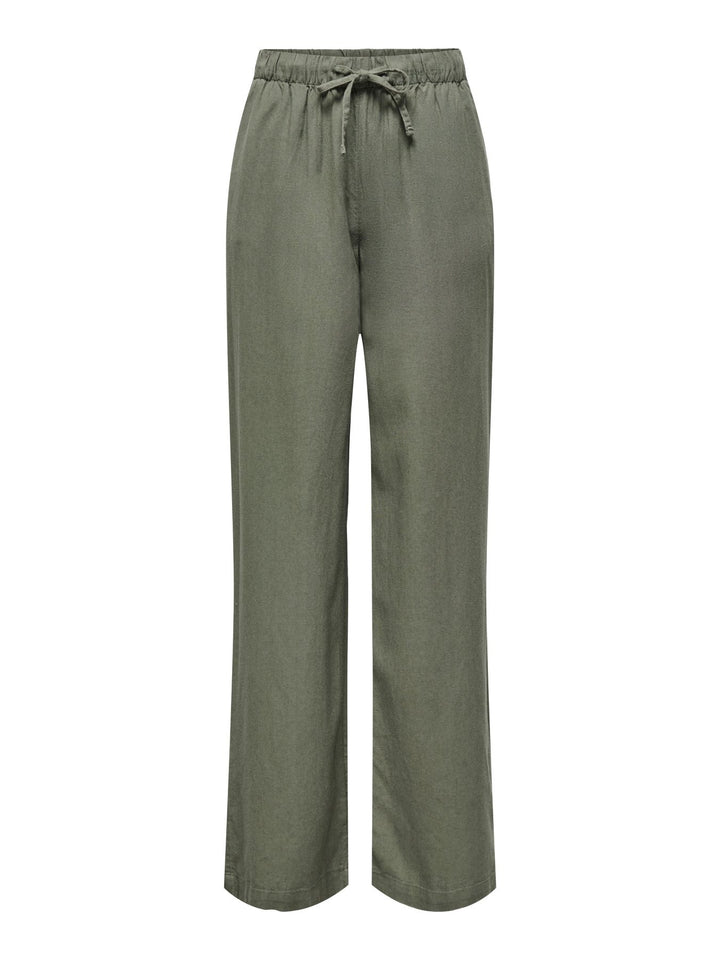 ONLGOA MW LINEN BL PULL-UP PANT CC