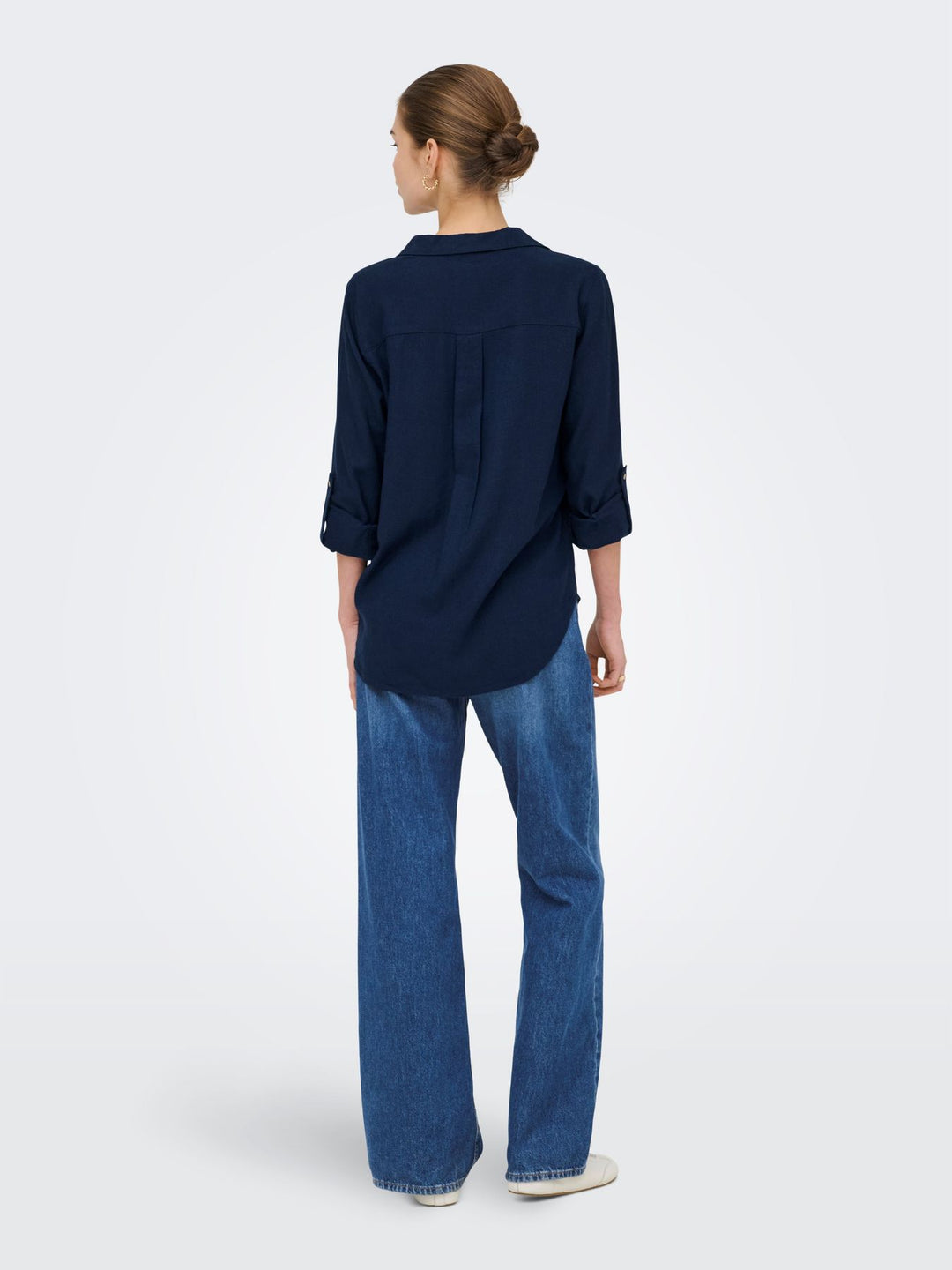 ONLY Bluse 3/4 Ärmel Leinen