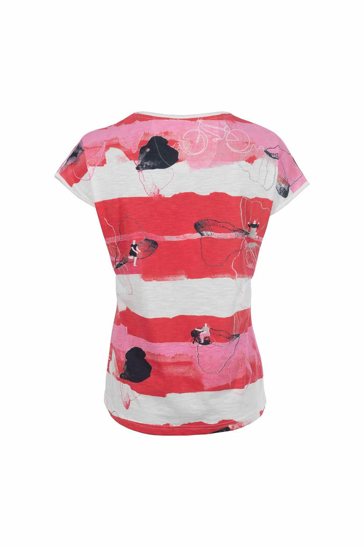 T-Shirt Damen Streifen Fahrrad