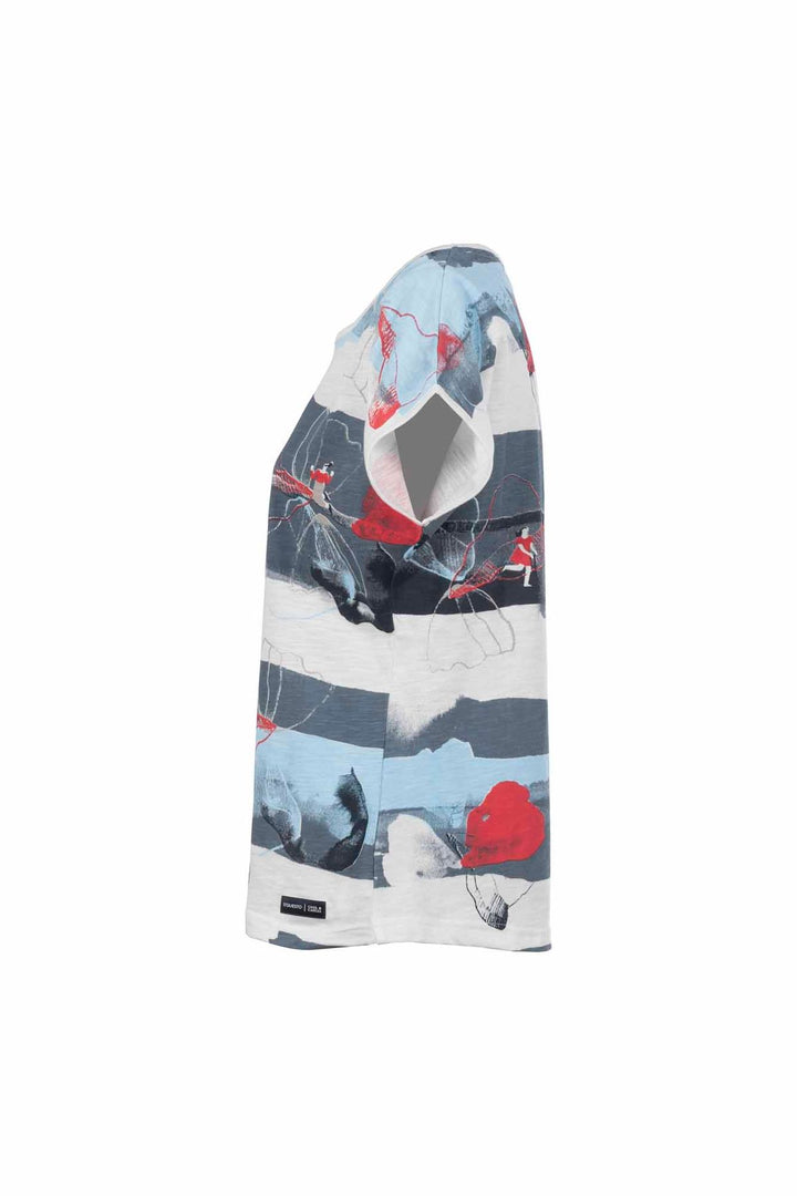 T-Shirt Damen Streifen Fahrrad