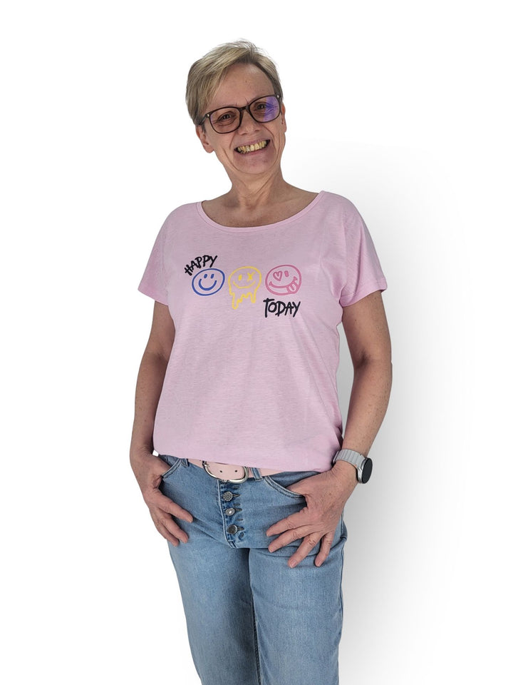 T-Shirt Damen Smily Rückennaht