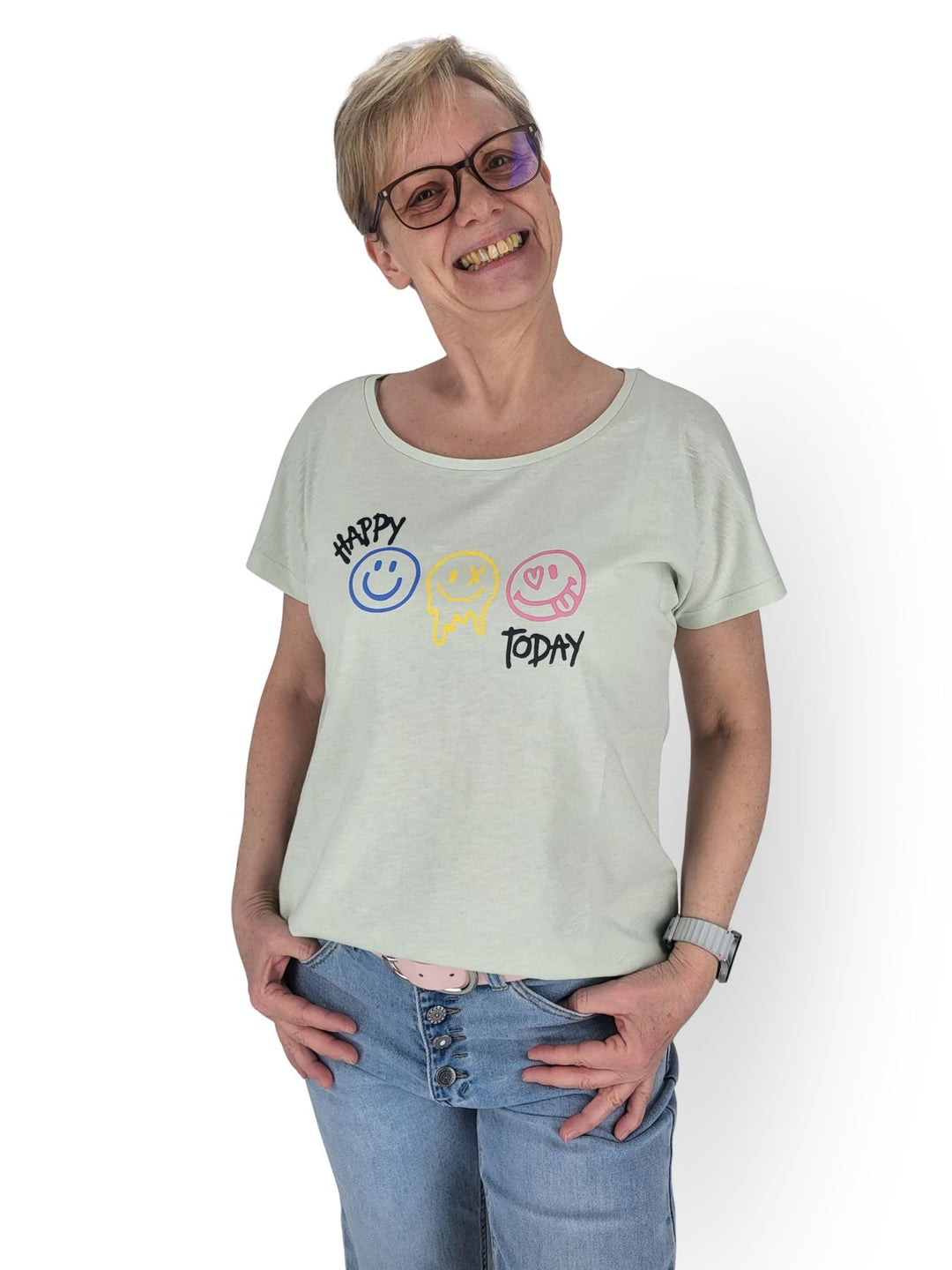T-Shirt Damen Smily Rückennaht