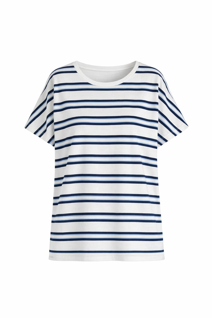 T-Shirt Damen Angeschnittener Arm Streifen