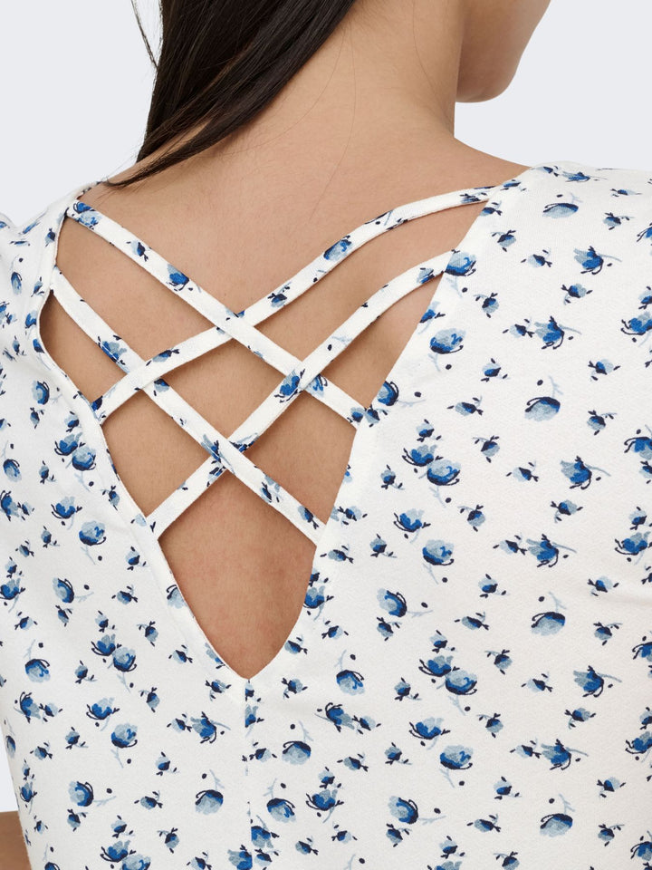ONLBERA BACK LACE UP S/S TOP JRS NO