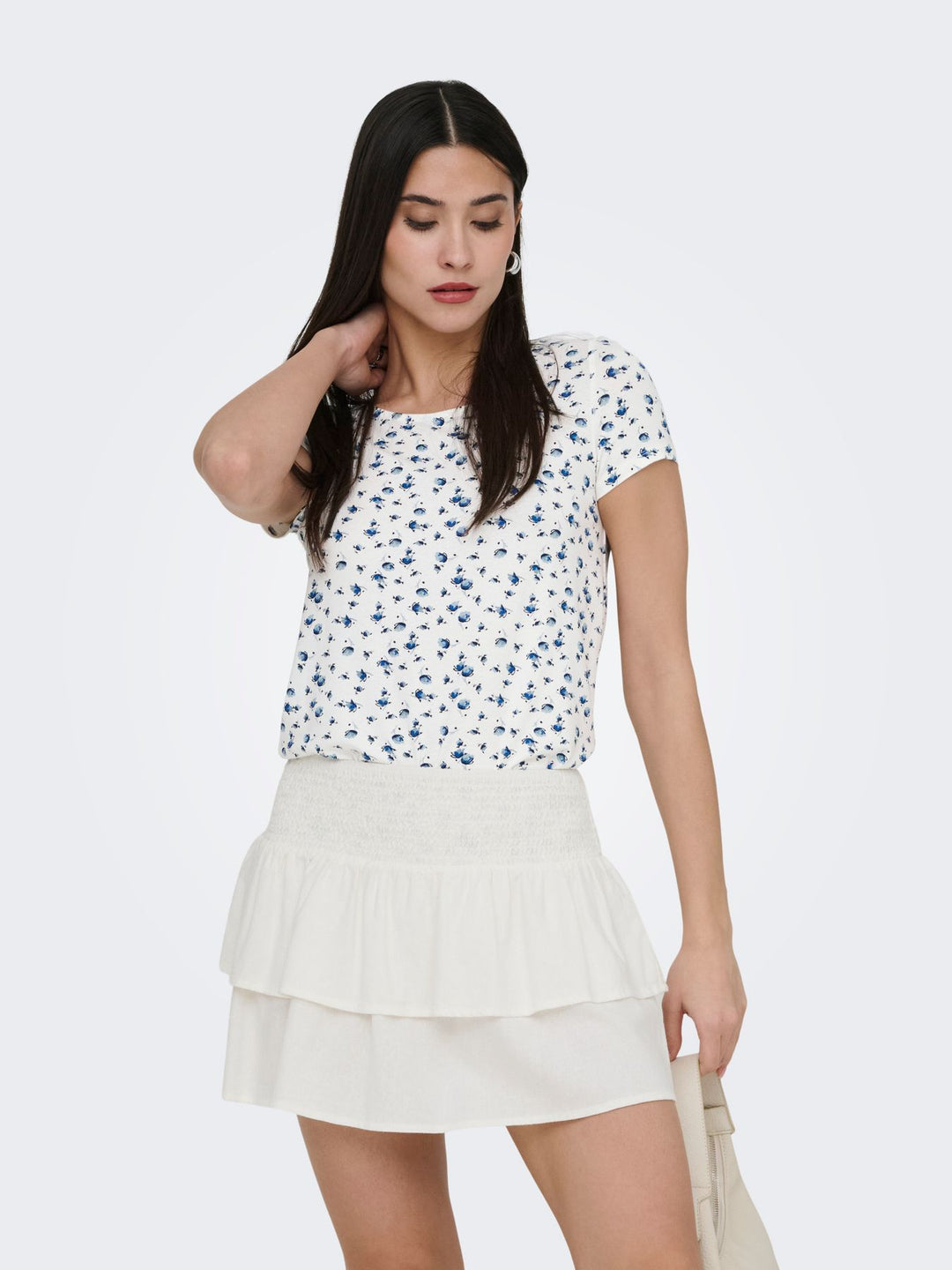 ONLBERA BACK LACE UP S/S TOP JRS NO