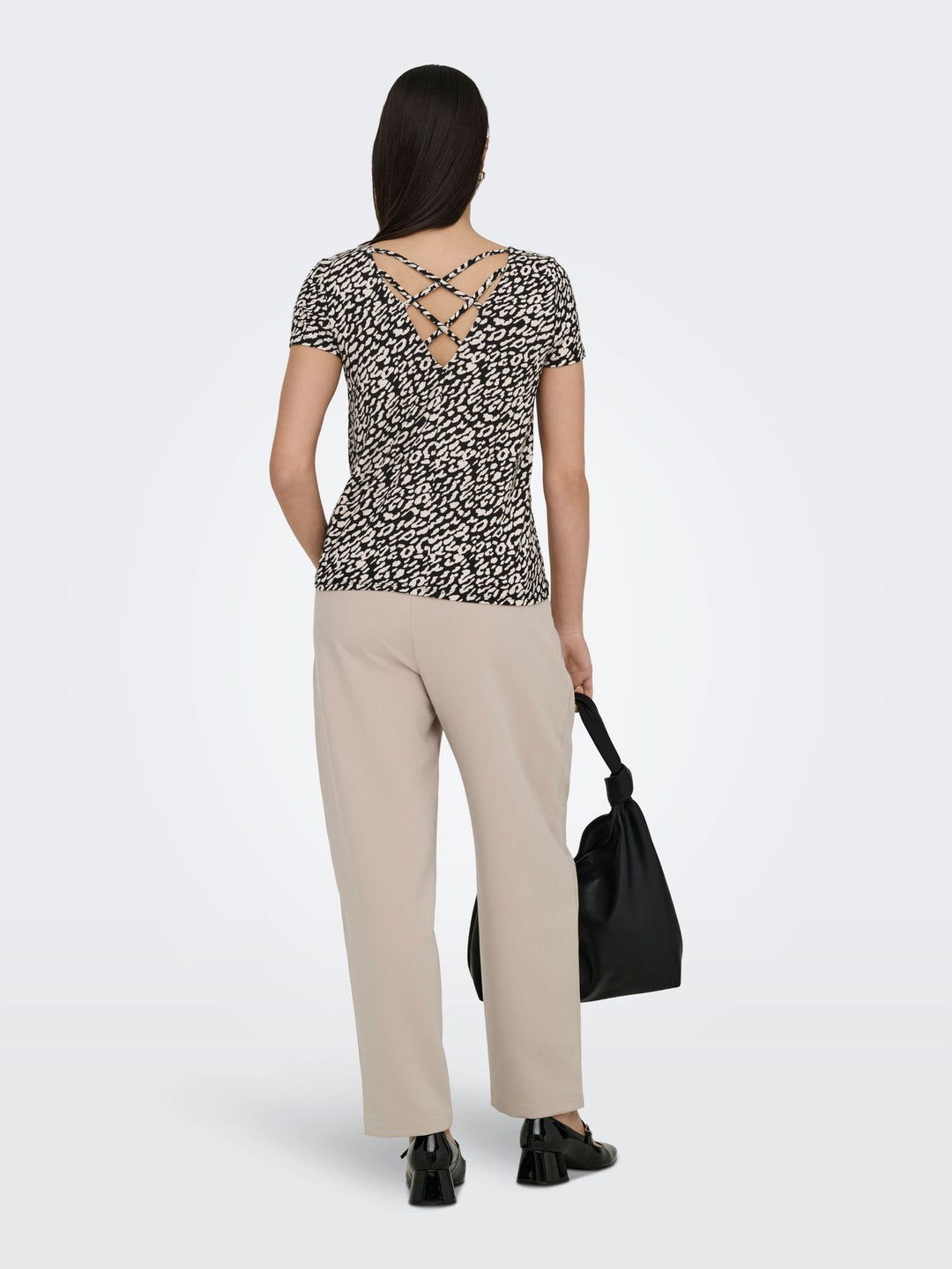 ONLBERA BACK LACE UP S/S TOP JRS NO