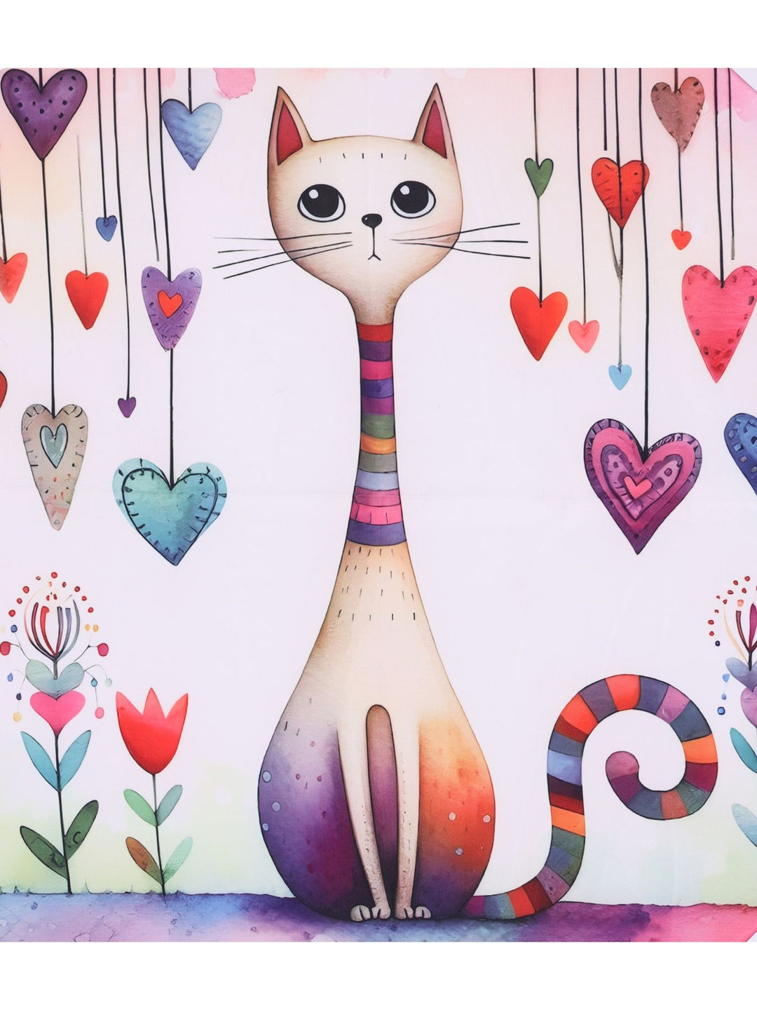 Nickituch Herzen Katze