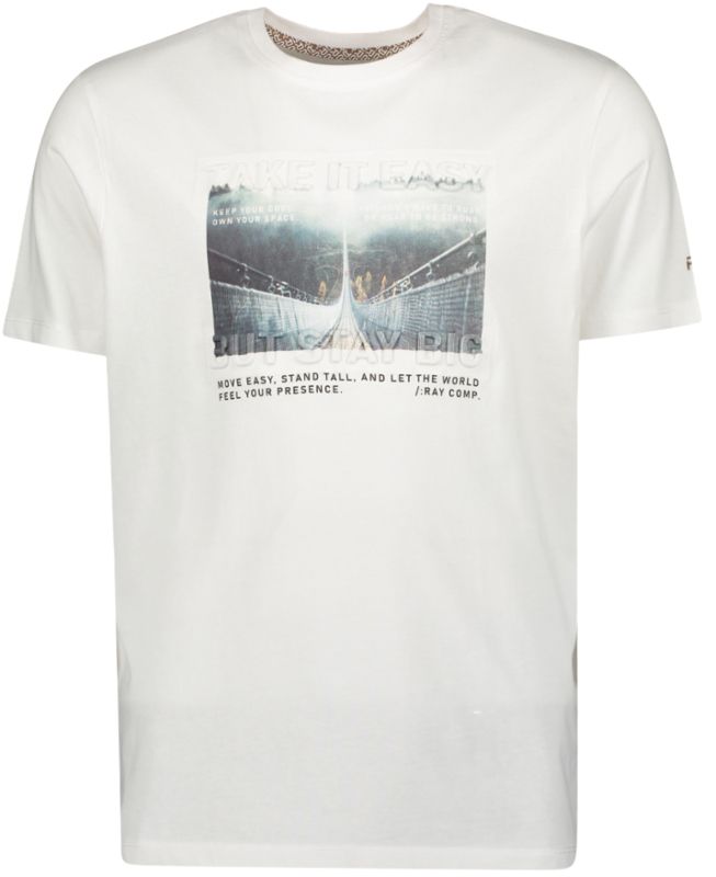 T-Shirt Herren Brustprint 3D-Optik