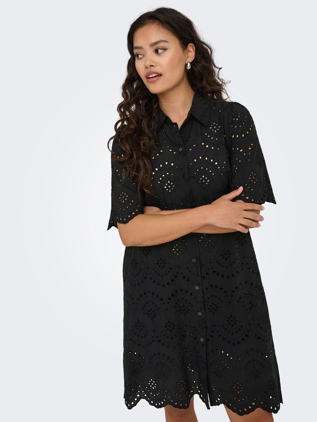 ONLVALAIS S/S DRESS WVN NOOS BLACK