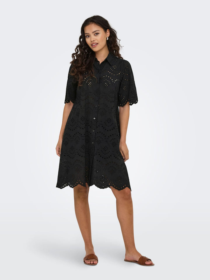 ONLVALAIS S/S DRESS WVN NOOS BLACK
