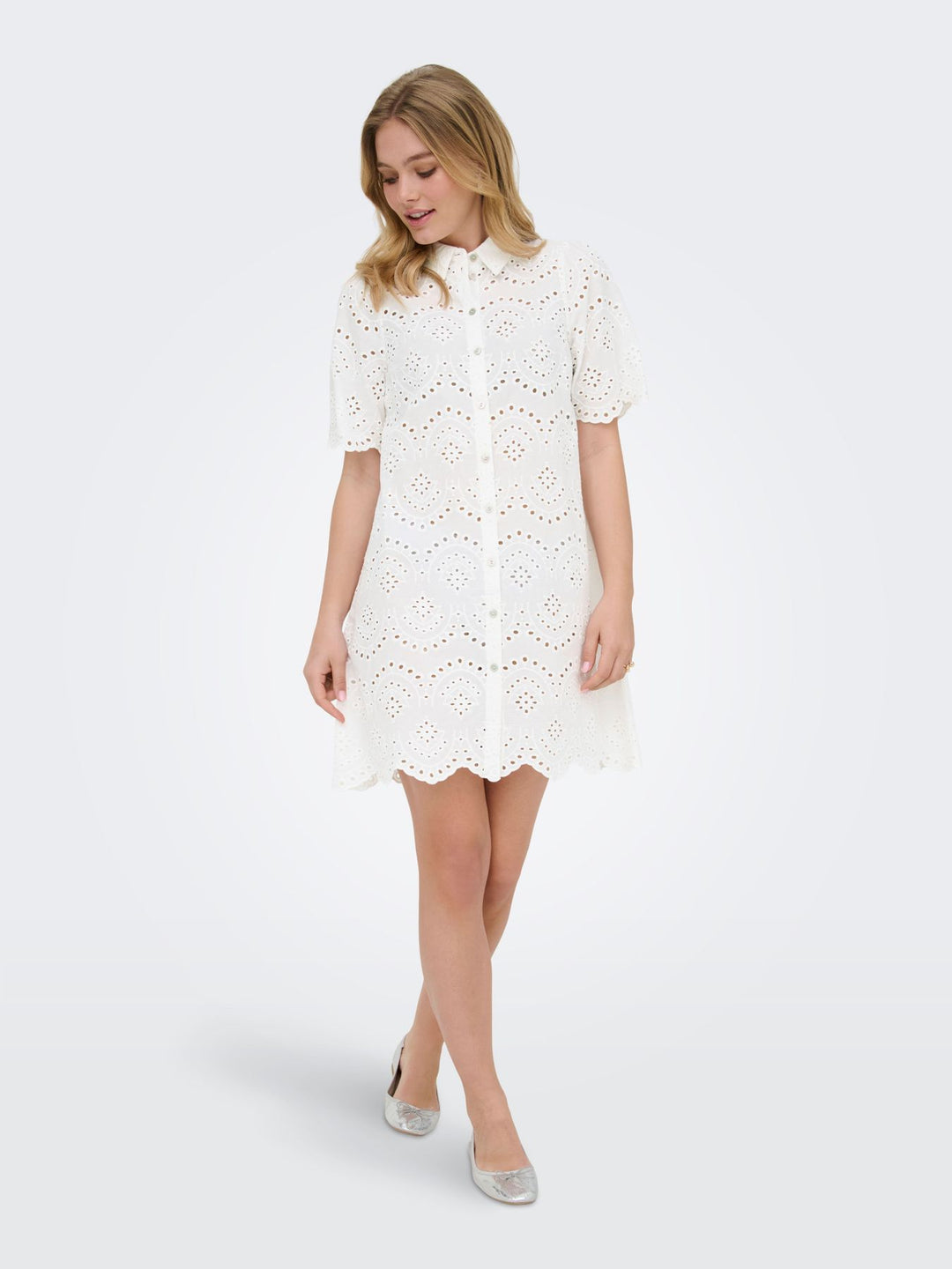 ONLVALAIS S/S DRESS WVN NOOS WHITE