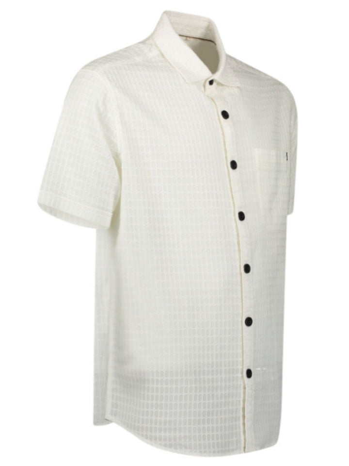 Ray Herren Kurzarm Hemd Dobby-Struktur