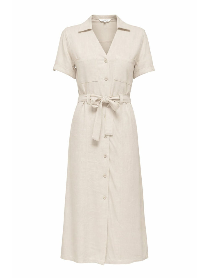 ONLSIESTA SS LIN BL SHIRT DRESS PNT Moonbeam