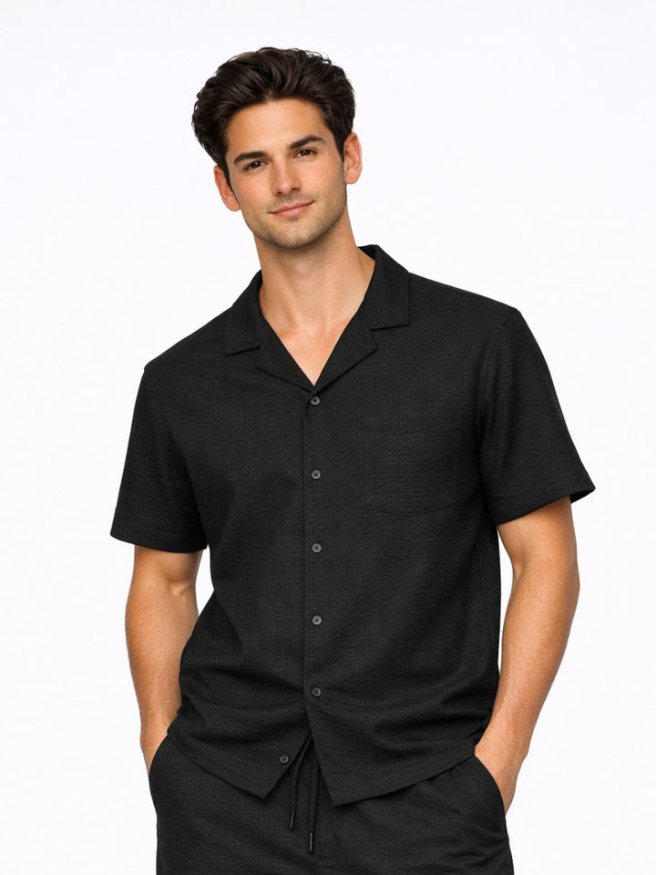 Herren, Hemd kurzarm Seersucker