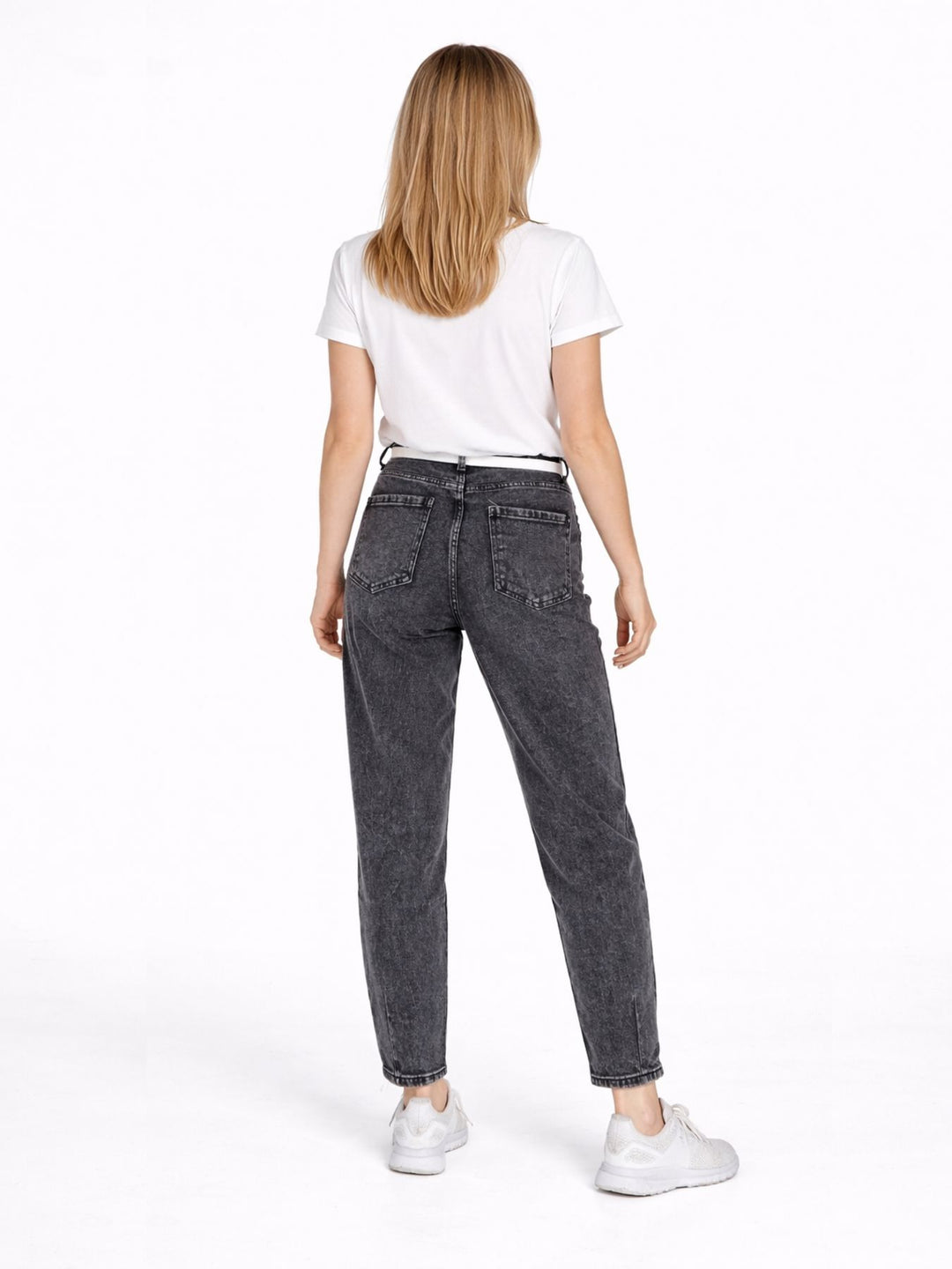 5f Jeans Damen Karotte Acid-Wash