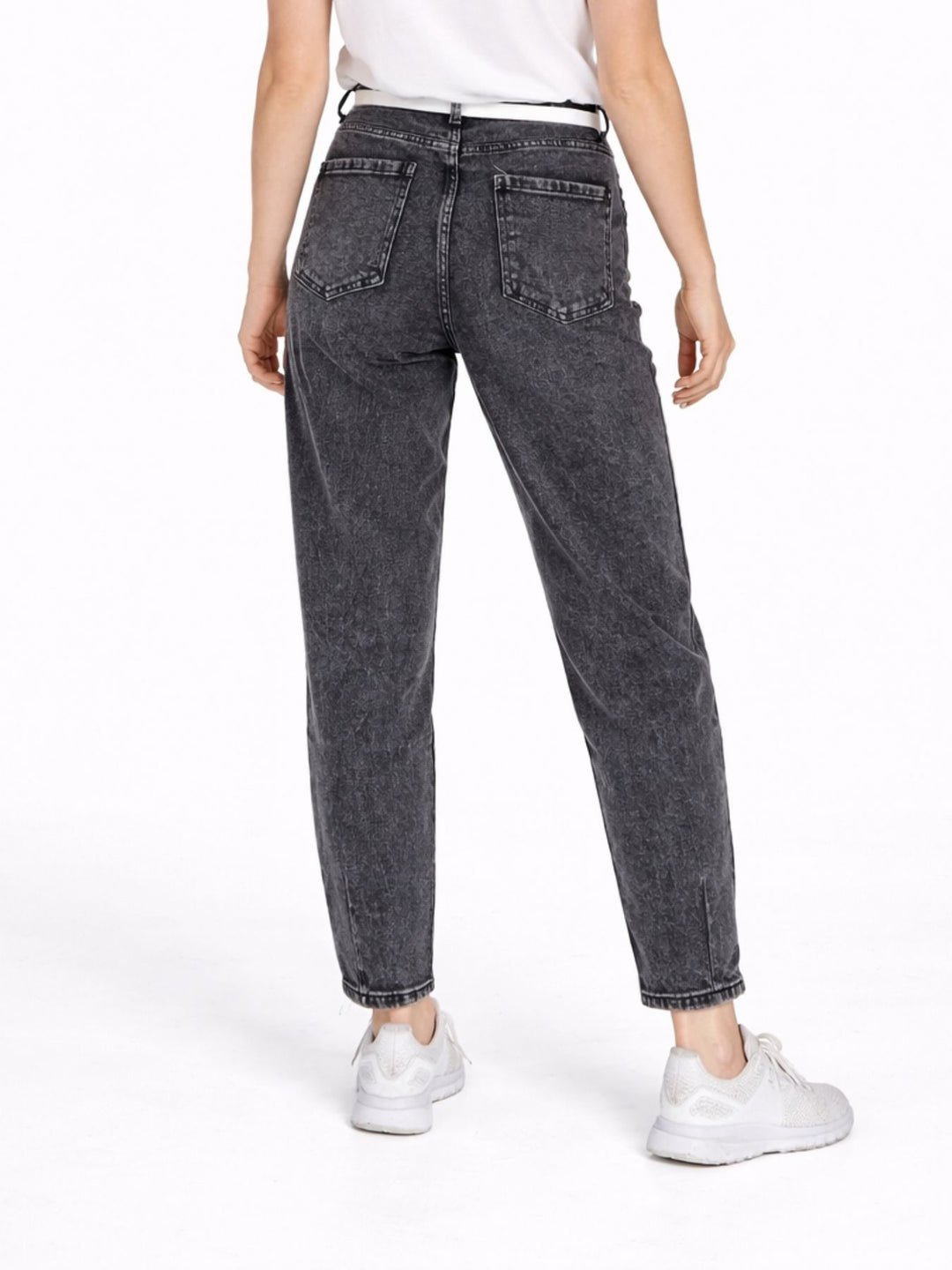 5f Jeans Damen Karotte Acid-Wash