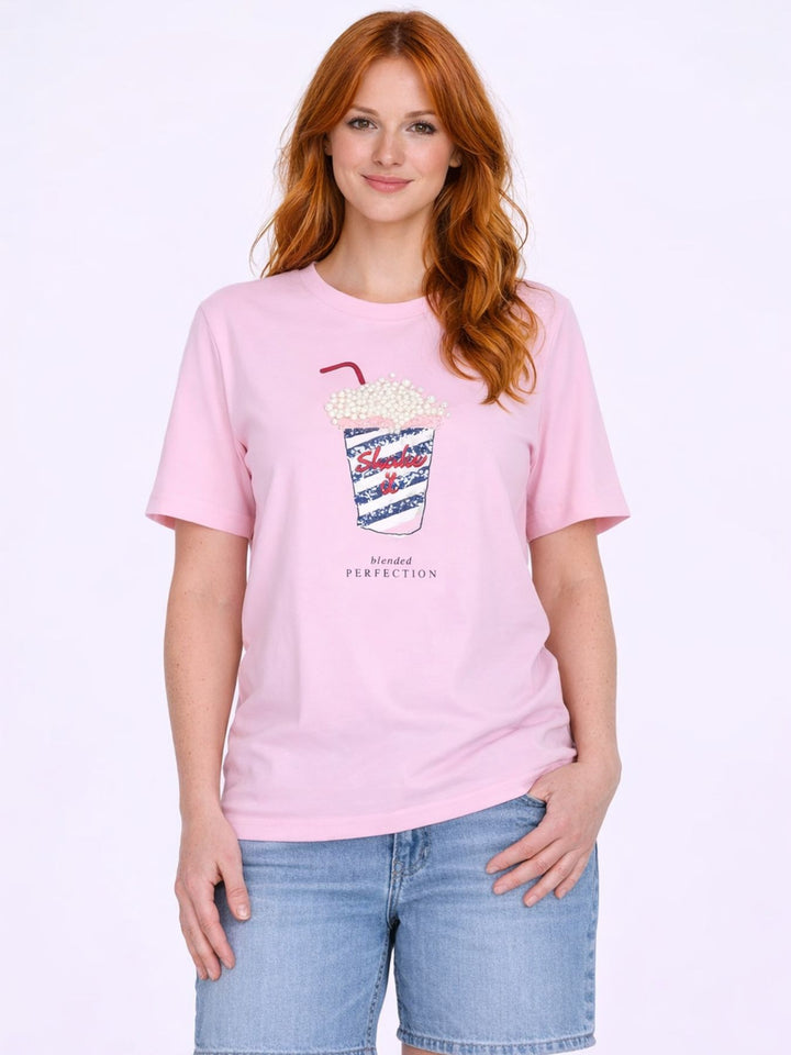 ONLY Damen T-Shirt Popcorn Print Baumwolle