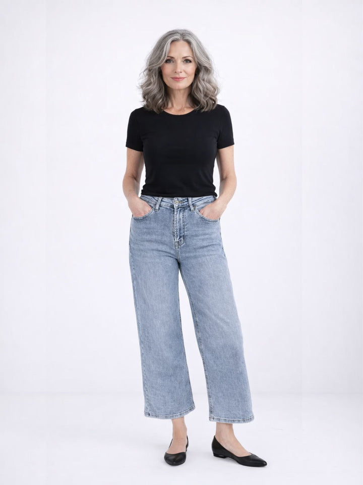 Jeans 7/8 Damen weites Bein