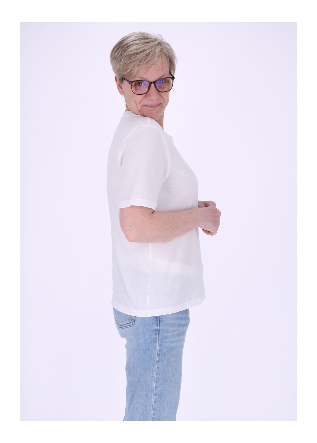 ONLHAPPY S/S O-NECK TEE PR JRS cloud dancer