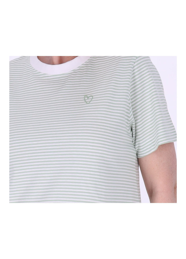 TARA M Damen T-Shirt Streifen Herz