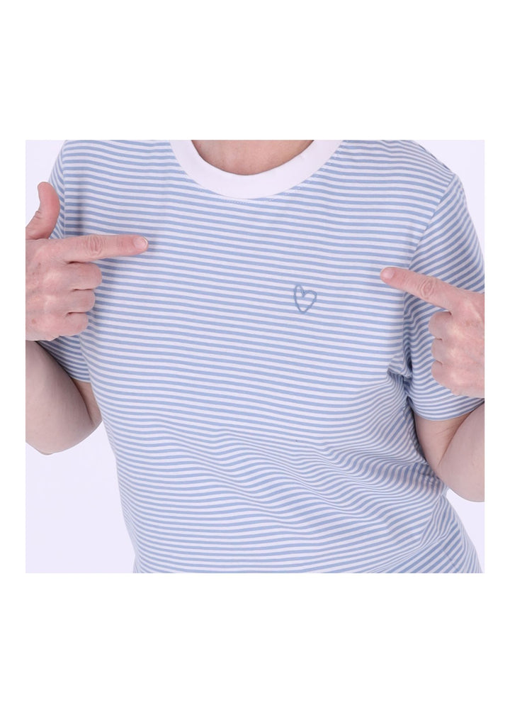 TARA M Damen T-Shirt Streifen Herz