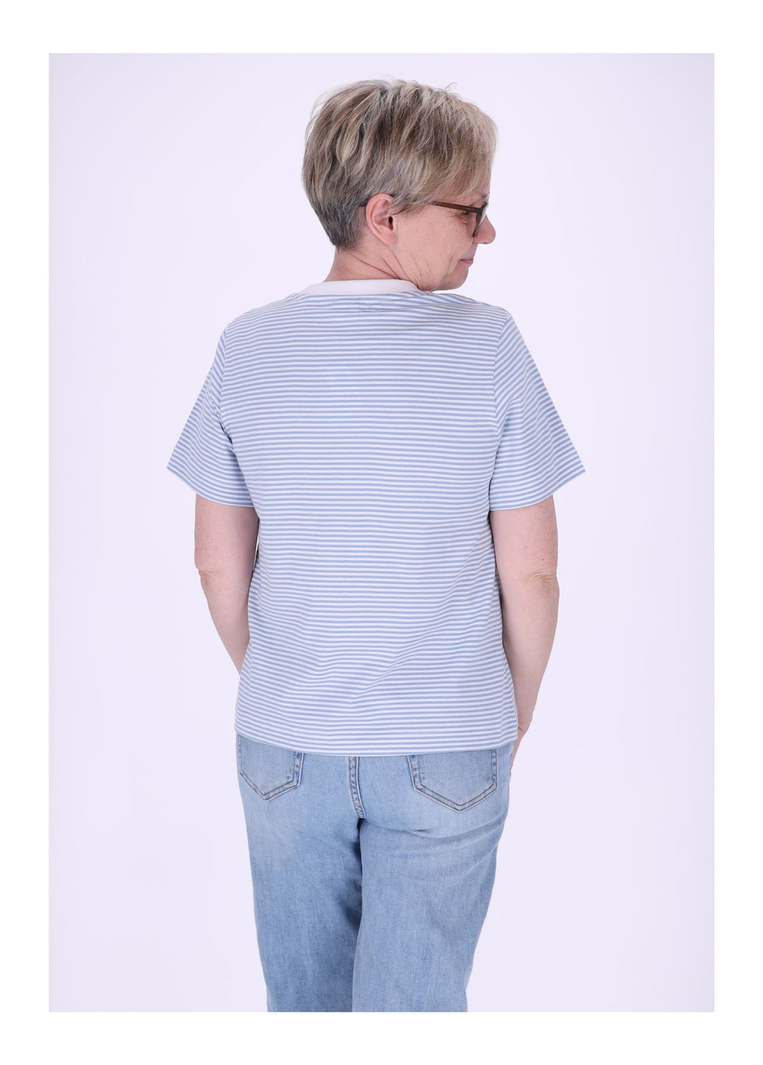 TARA M Damen T-Shirt Streifen Herz