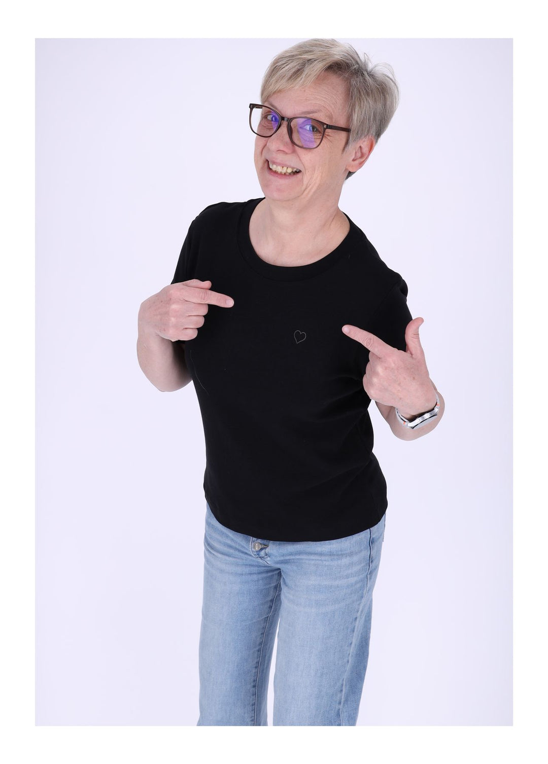 mjunik T-Shirt Damen Herzdruck