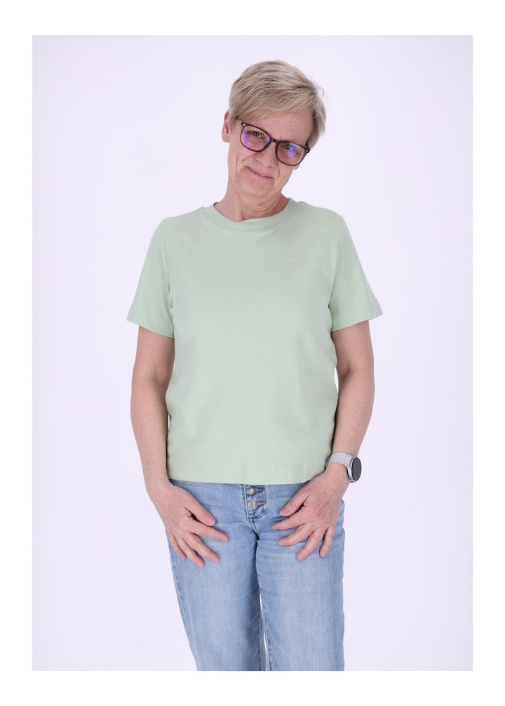 mjunik Damen T-Shirt Herzdruck