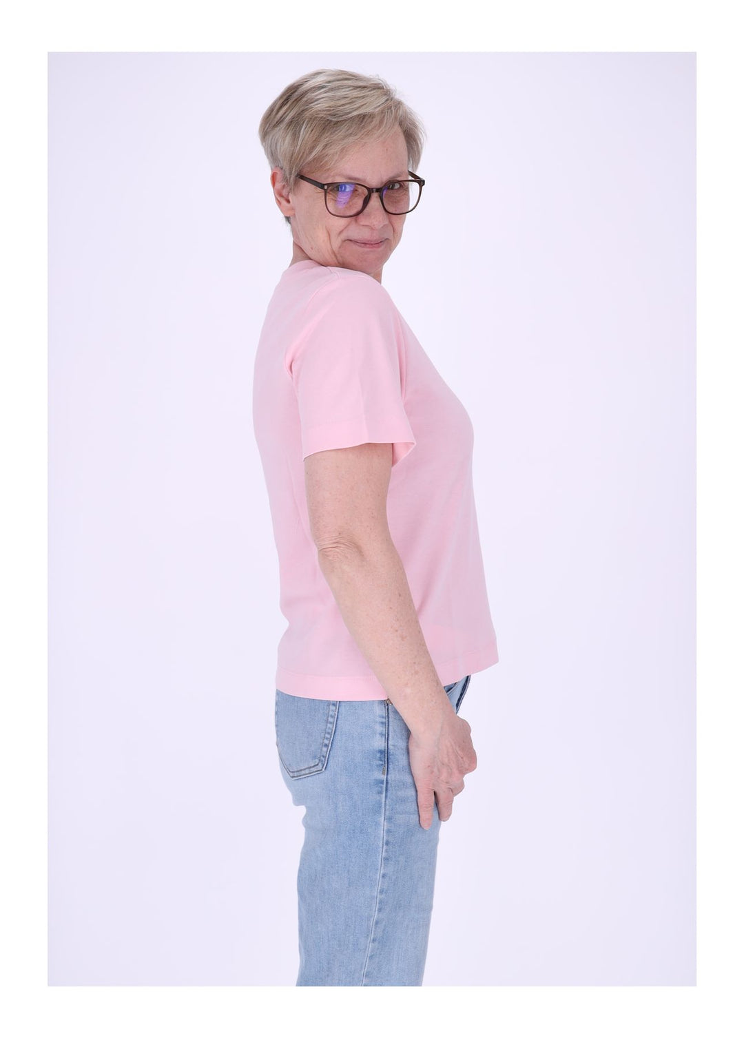 mjunik Damen T-Shirt Herzdruck