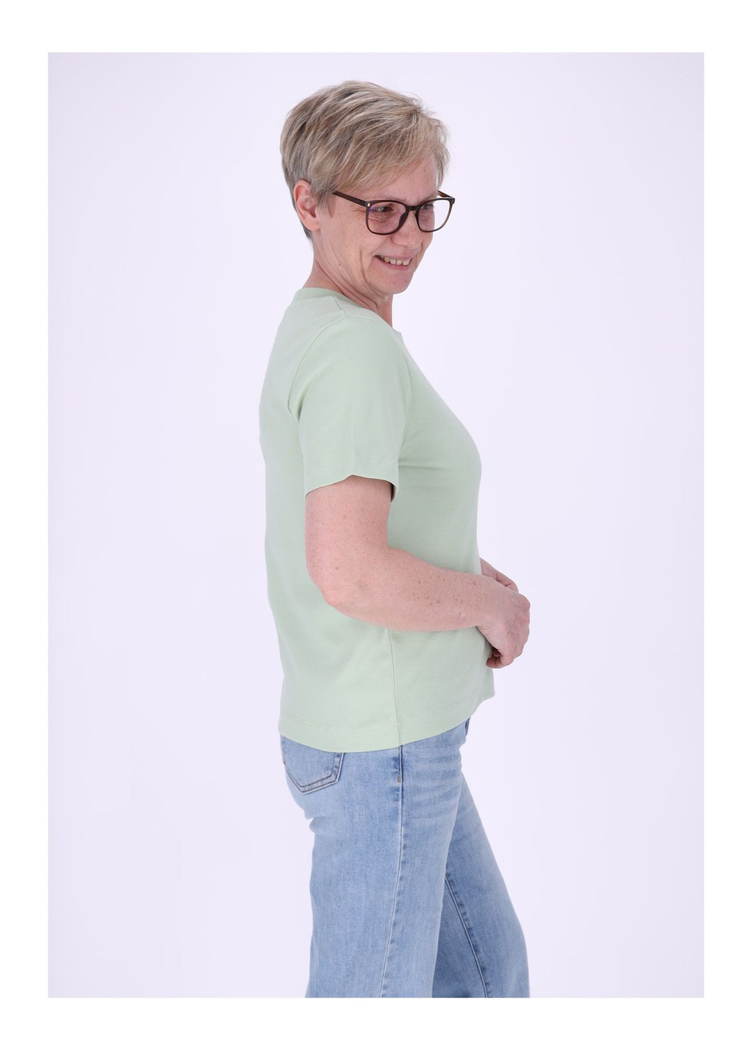 mjunik Damen T-Shirt Herzdruck