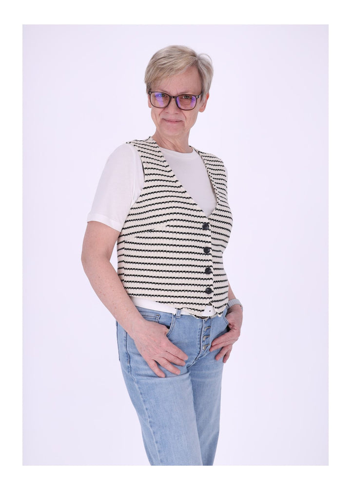 Weste Damen Gestrickt Streifen