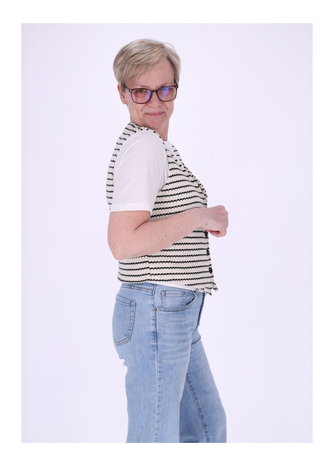 Weste Damen Gestrickt Streifen