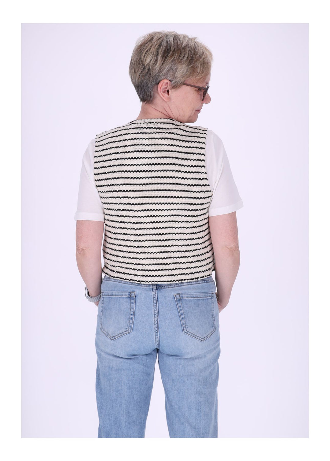 Weste Damen Gestrickt Streifen