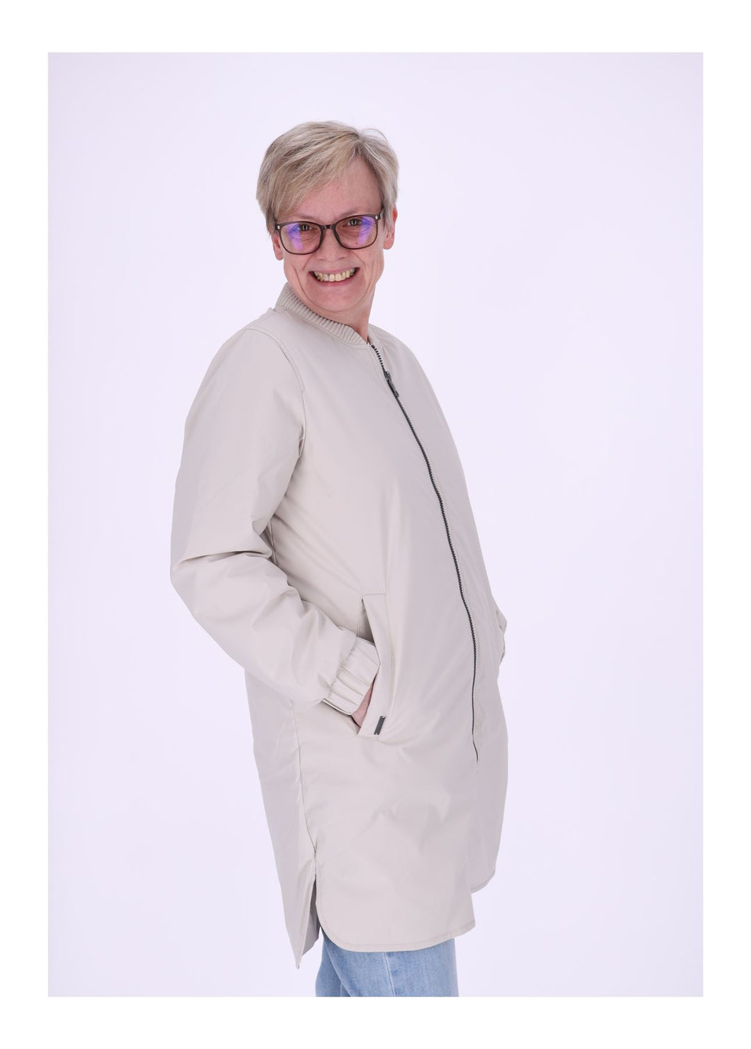 NEW VIEW Damen Long-Blouson leicht gefüttert