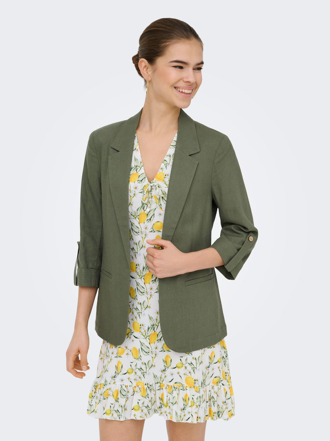 ONLGOA 3/4 UNLINE LINEN BL BLAZER C