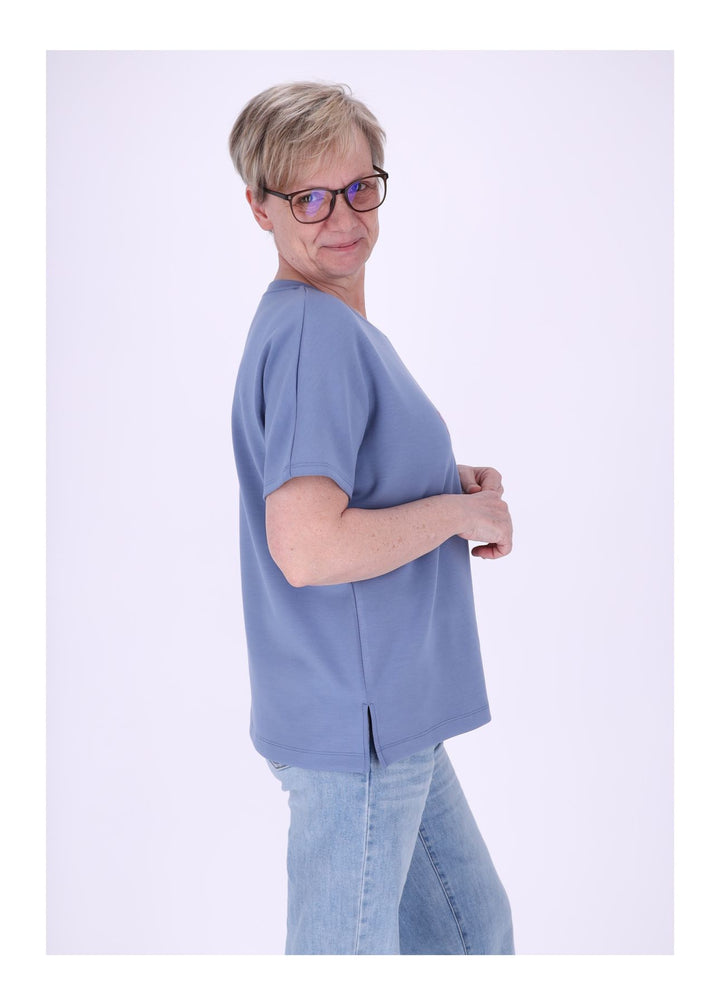 NEW VIEW Damen T-Shirt Sunrise Samtdruck