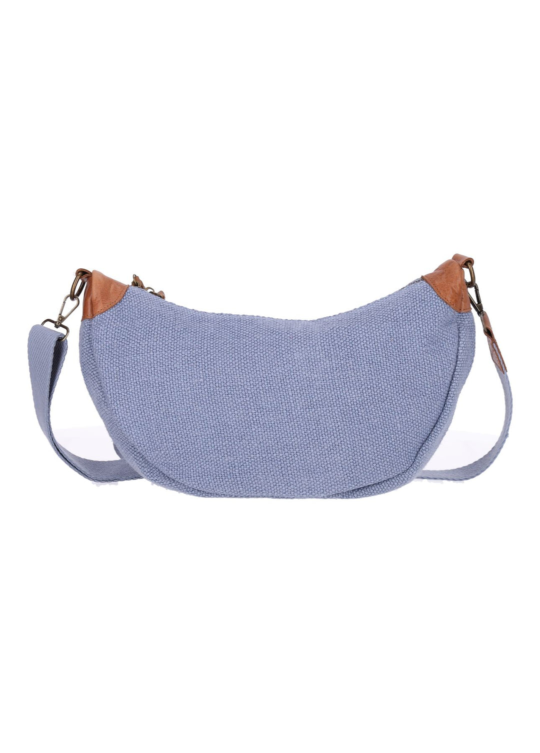 Umhängetasche Damen Leinenoptik Lederpatches