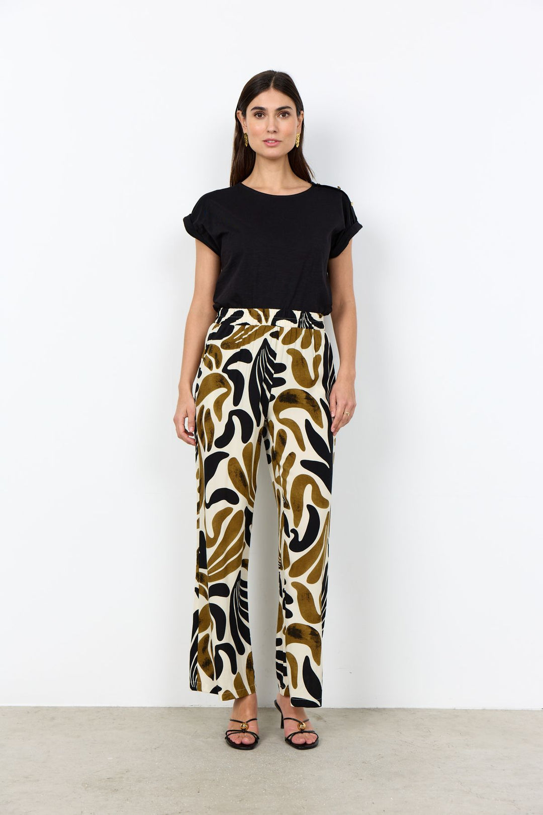 Hose Damen Abstrackter Print