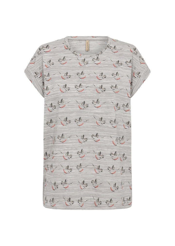 Soyaconcept Damen T-Shirt Vogel-Streifen