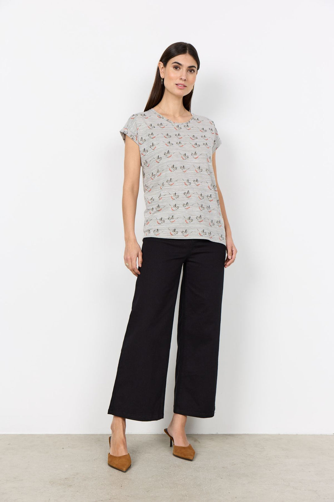 Soyaconcept Damen T-Shirt Vogel-Streifen